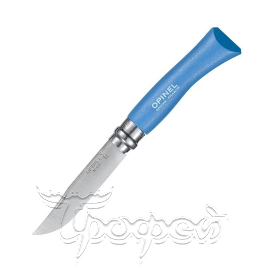 Нож №7 VRI Colored Tradition Sky blue нерж. сталь, рукоять граб, длина клинка8см (голубой) 