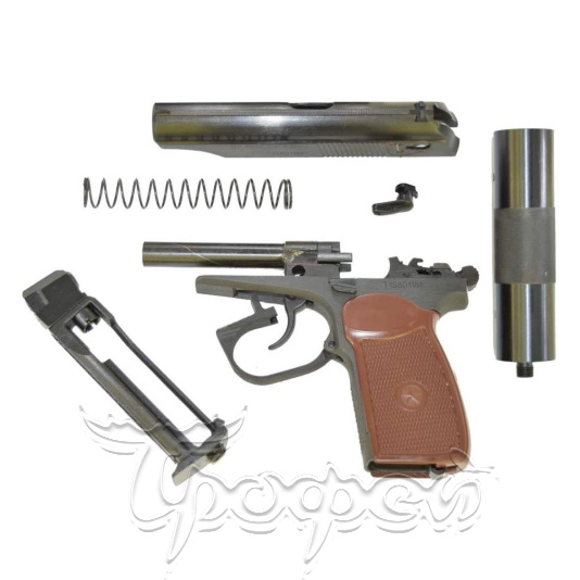 Пистолет пневм. МР-654К-22 с фальшглушителем, обн.ручка (84187) 