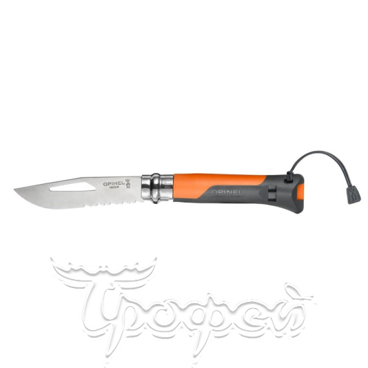 Нож 8 VRI Outdoor knife двухцветная пластик.рукоять (оранжевая) 