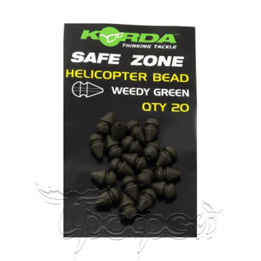 Бусина резиновая Korda Safe Zone Heli Bead Small ID Green (KHBSG) 