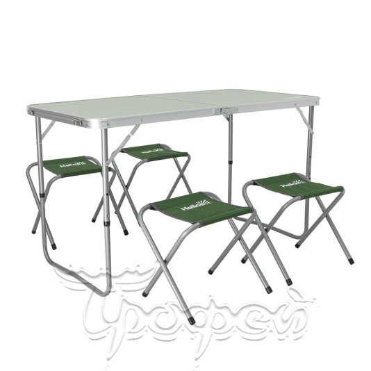 Набор мебели, стол + 4 табурета (сталь) (HS-TA-21407+HS-21124-G) 