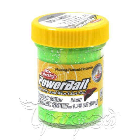 Паста форелевая NATURAL SCENT TROUT BAIT 50 гр LIVER - FLUO GREEN YELLOW 