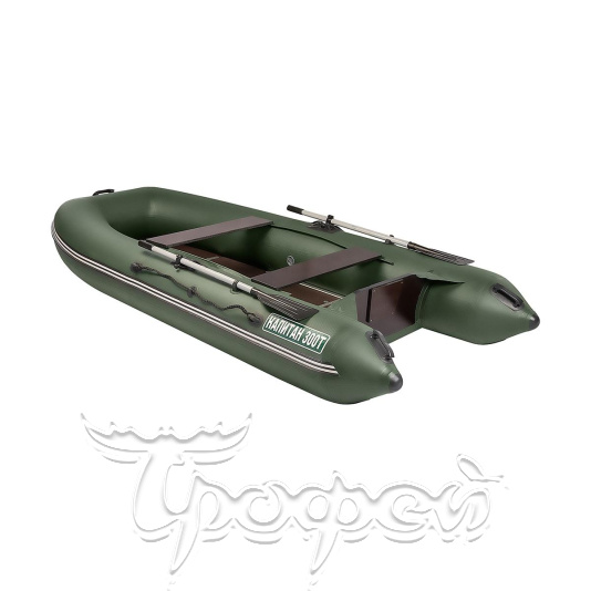 Лодка Капитан Т300 под мотор (киль+пол) зеленая Тонар