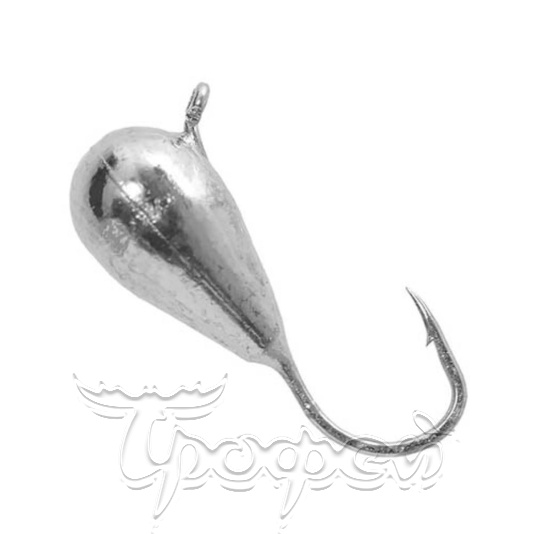 Мормышка вольфрамовая Капля с ушком d 4.0мм серебро (10шт/уп) (1000-400 Ag) LumiCom 