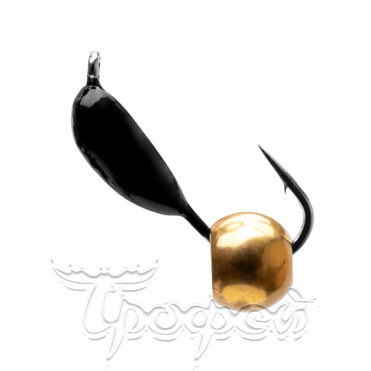 Мормышка Гвоздешарик черный банан, шарик латунный 