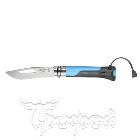 Нож 8 VRI Outdoor knife двухцветная пластик. рукоять (синяя) 