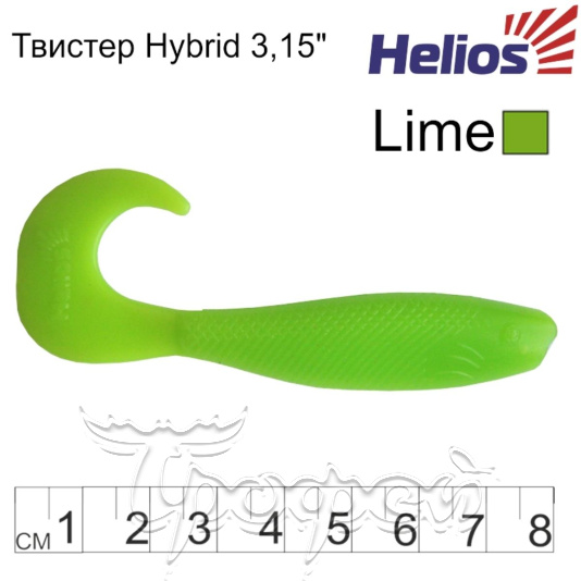 Твистер Hybrid 3,15"/8,0 см Lime (HS-14-008-N) 