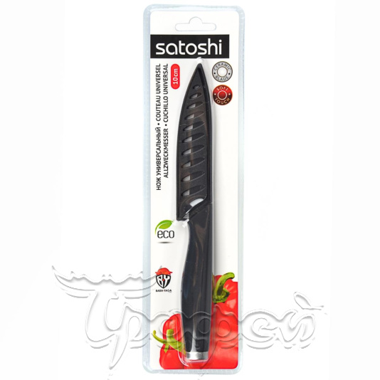 Нож кухонный керамический Бусидо 10 см черный блистер (803-106) 