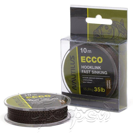 Поводковый материал Ecco 35lb 10 м Camou Brown 