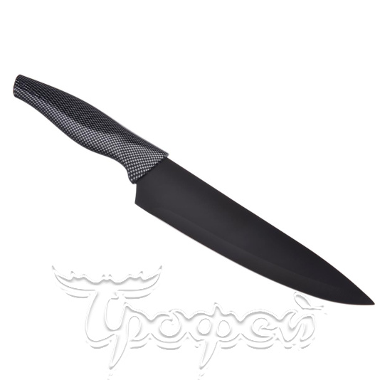Нож кухонный Карбон 17,5 см шеф нерж.сталь с антиналипающим покрытием блистер (803-074) 