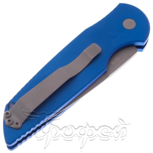 Нож автомат Blue Tactical Response 3 алюм. ру-ть синяя, серый клинок PTTR-3 