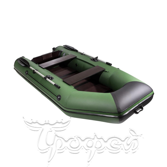 Лодка ПВХ АКВА 2900 СКК зеленый/черный (слань- книжка, киль) Аква