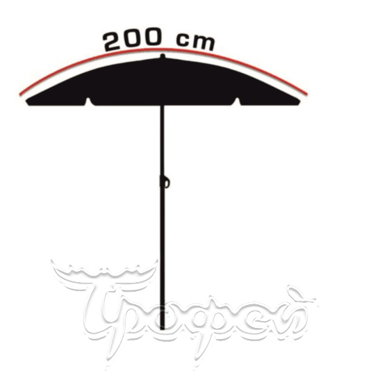Зонт пляжный с наклоном HS-200N-K с кнопкой без юбки 