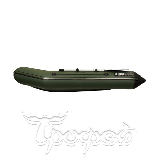 Лодка ПВХ АКВА 2900 СКК зеленый/черный (слань- книжка, киль) Аква