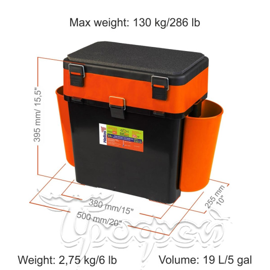 Ящик FishBox двухсекционный 19л оранжевый 