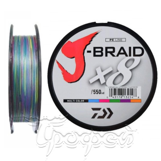 Леска плетеная J-Braid X8 мультиколор 150m 