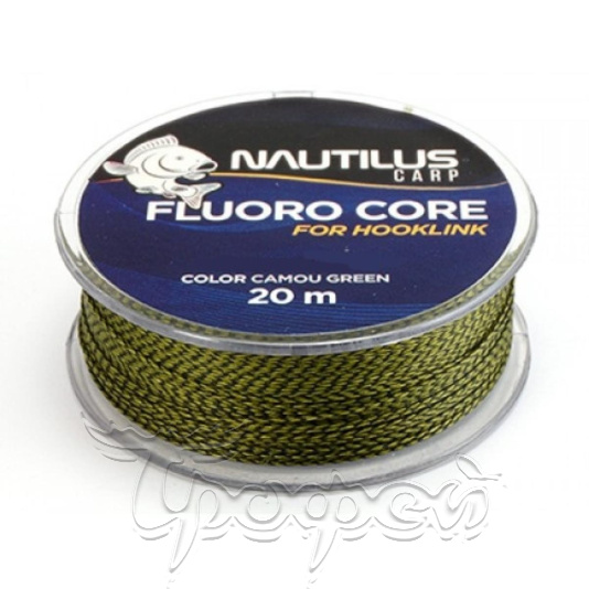 Поводковый материал Nautilus Fluoro Core 30lb 20м Camou Green 