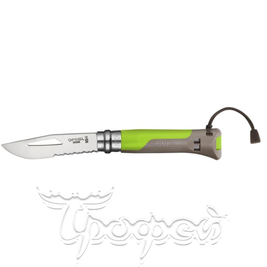 Нож 8 VRI Outdoor knife двухцветная пластик. рукоять (зеленая) 