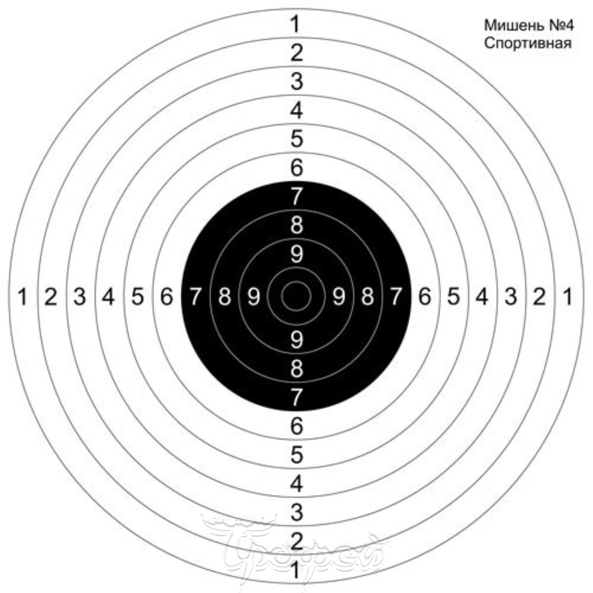 Мишень №4 Спортивная 500*500 мм 31-4166 купить недорого | Интернет-магазин  Трофей