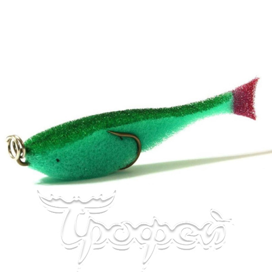 Поролоновая рыбка (двойник) 8 см зеленая 