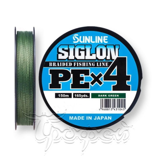 Шнур SIGLON PE×4 150 м (Dark Green) 