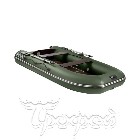 Лодка Капитан Т300 под мотор (киль+пол) зеленая Тонар