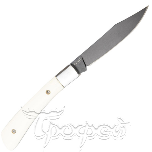 Нож складной "Gent" 440C BT, черный, кость  