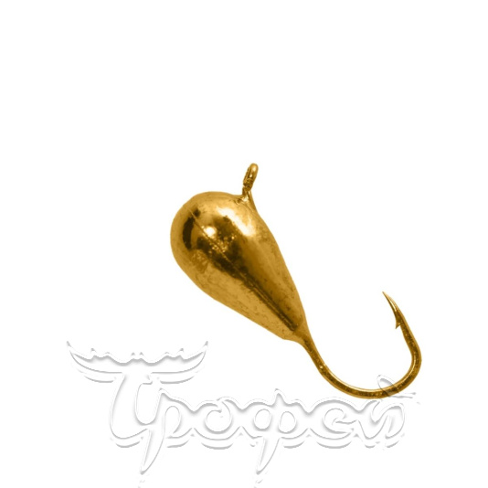 Мормышка вольфрамовая Капля с ушком d 4.0мм золото (10шт/уп) (1000-400 Au) LumiCom 