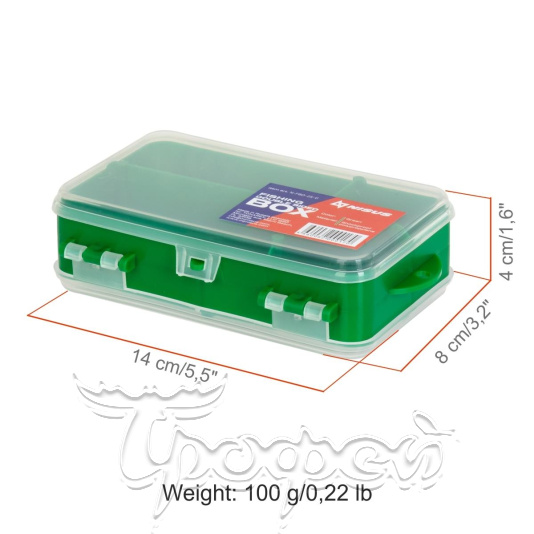 Fishing organizer box NISUS green (N-FBO-2S-G)/ Коробочка для оснастки двухсторонняя(зеленая) NISUS 