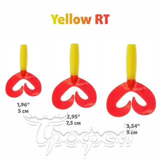 Твистер Credo Double Tail 2,95"/7,5 см Yellow RT (HS-12-038-N) 