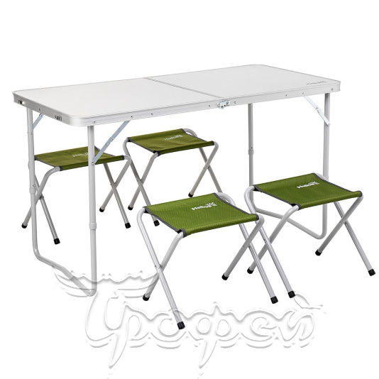 Набор мебели стол + 4 табурета в чехле Green (Т-FS-21407+21124-SG-1) стальной каркас, пр-во Тонар 