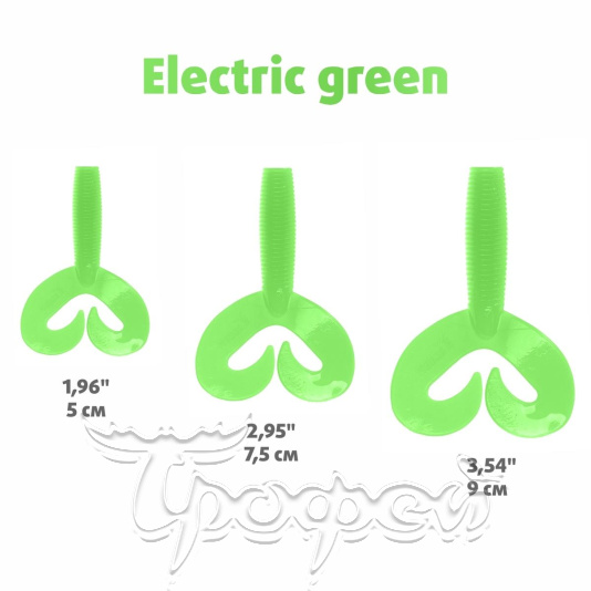Твистер Credo Double Tail 2,95"/7,5 см Electric green (HS-12-007-N) 