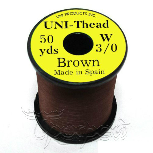 Монтажная нить UNI 3/0 50y Brown (невощеная) 