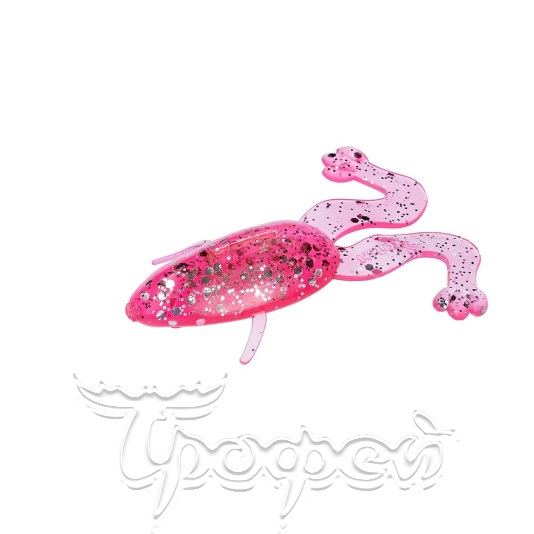 Лягушка Crazy Frog 2,36"/6,0 см Silver Sparkles & Pink (HS-22-035-N) 