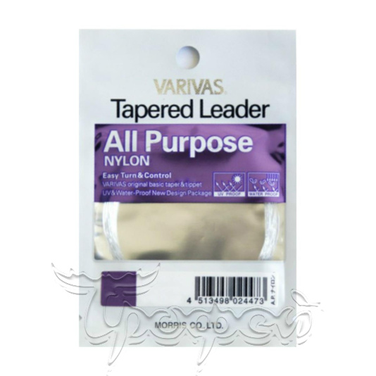 Конусный подлесок VARIVAS All Purpose Nylon Tapered Leader (loop) Misty Gray 12 ft 3X 