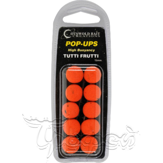 Бойли плавающие FUTURE Tutti Fruity Pop-Up Orange, 15mm, 10шт, COTSWOLD BAITS (BP0018) 