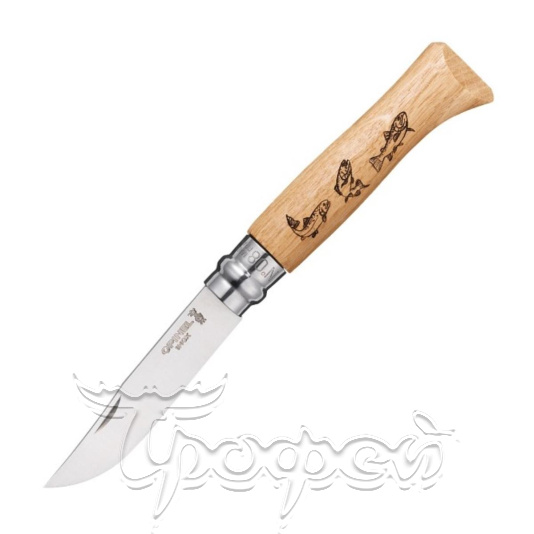 Нож №8 VRI Animalia Trout (форель), рукоять дуб, длина клинка 8.5 