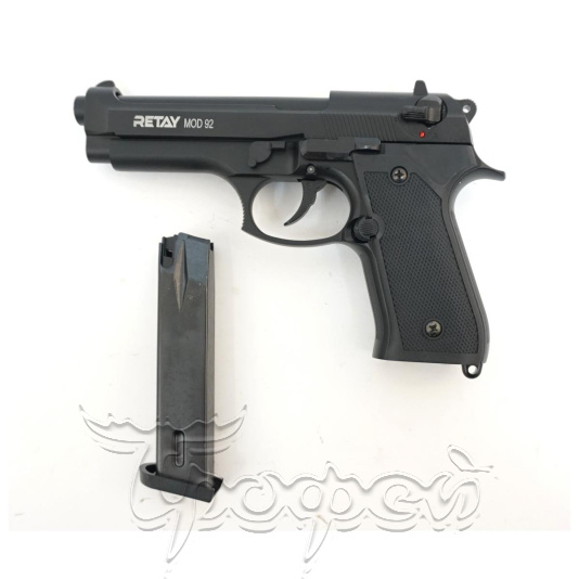 Пистолет охолощенный MOD92, (Beretta 92), черный, кал. 9mm. P.A.K 
