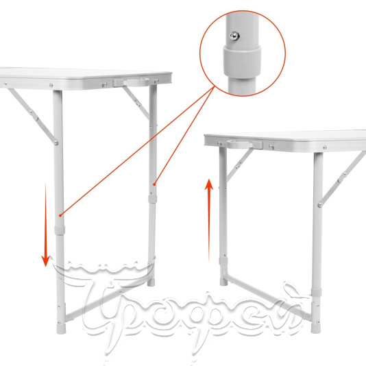 Набор мебели алюминиевый в чехле, стол + 4 табурета SHARK (N-FS-21407+21124A-S-1) (пр-во Тонар) 