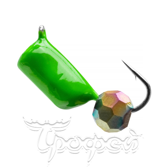 Мормышка Гвоздешарик зеленый, шарик многогранный хамел 
