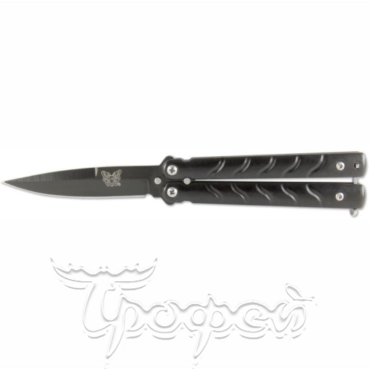 Нож бабочка металл чёрный Y16B-1 