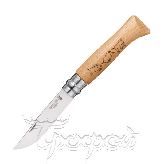 Нож №8 VRI Animalia Boar (кабан), рукоять дуб, длина клинка 8.5 см 