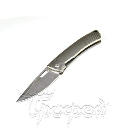 Нож LionSteel серии TiSpine лезвие 85 мм, рукоять - титан, цвет серый, глянцевый  