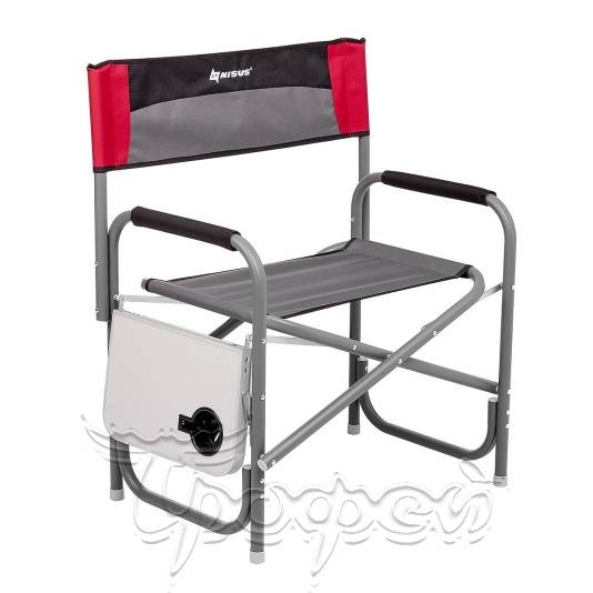 Кресло директорское с отк.стол. MAXI 200 кг серый/красный/черный (N-DC-95200T-M-R-GRD) NISUS 
