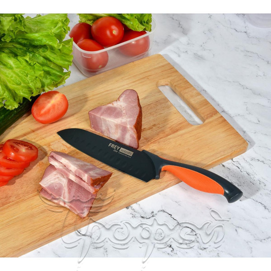 Нож кухонный Фрей 17 см сантоку нерж.сталь с антиналипающим покрытием блистер (803-293) 