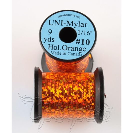 Плоский люрекс UNI-Mylar #10 Holographic Orange 1/16" (ZUM10HO) 