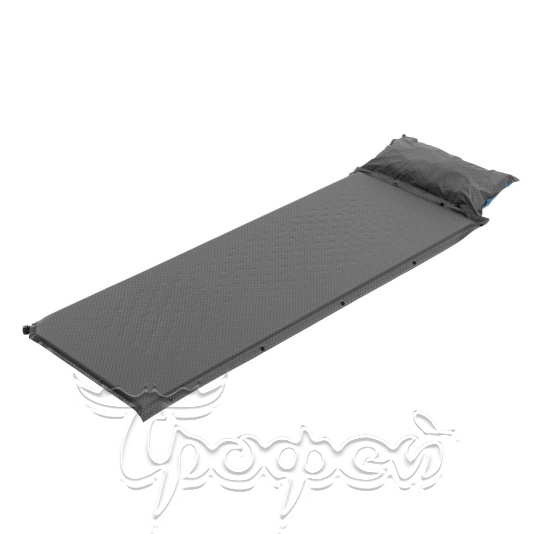 Коврик самонадув. с подушкой 30-170x65x4 голубой/серый (N-004P-BG) 