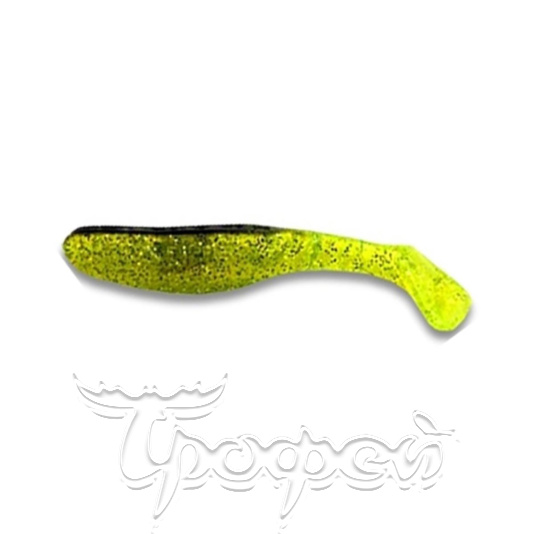Виброхвост Flipper, цвет прозр-зеленый с сереб. блестками 