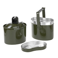 Набор посуды армейский котелок+фляжка (1000мл/900мл) HS-NP 020031-00 