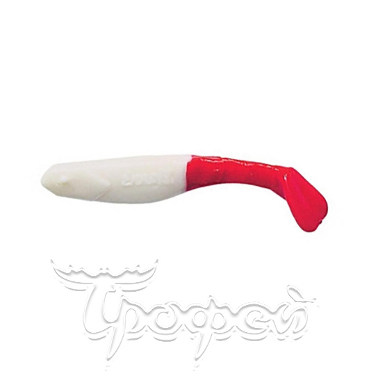 Виброхвост Flipper 70 белый /красный хвост 